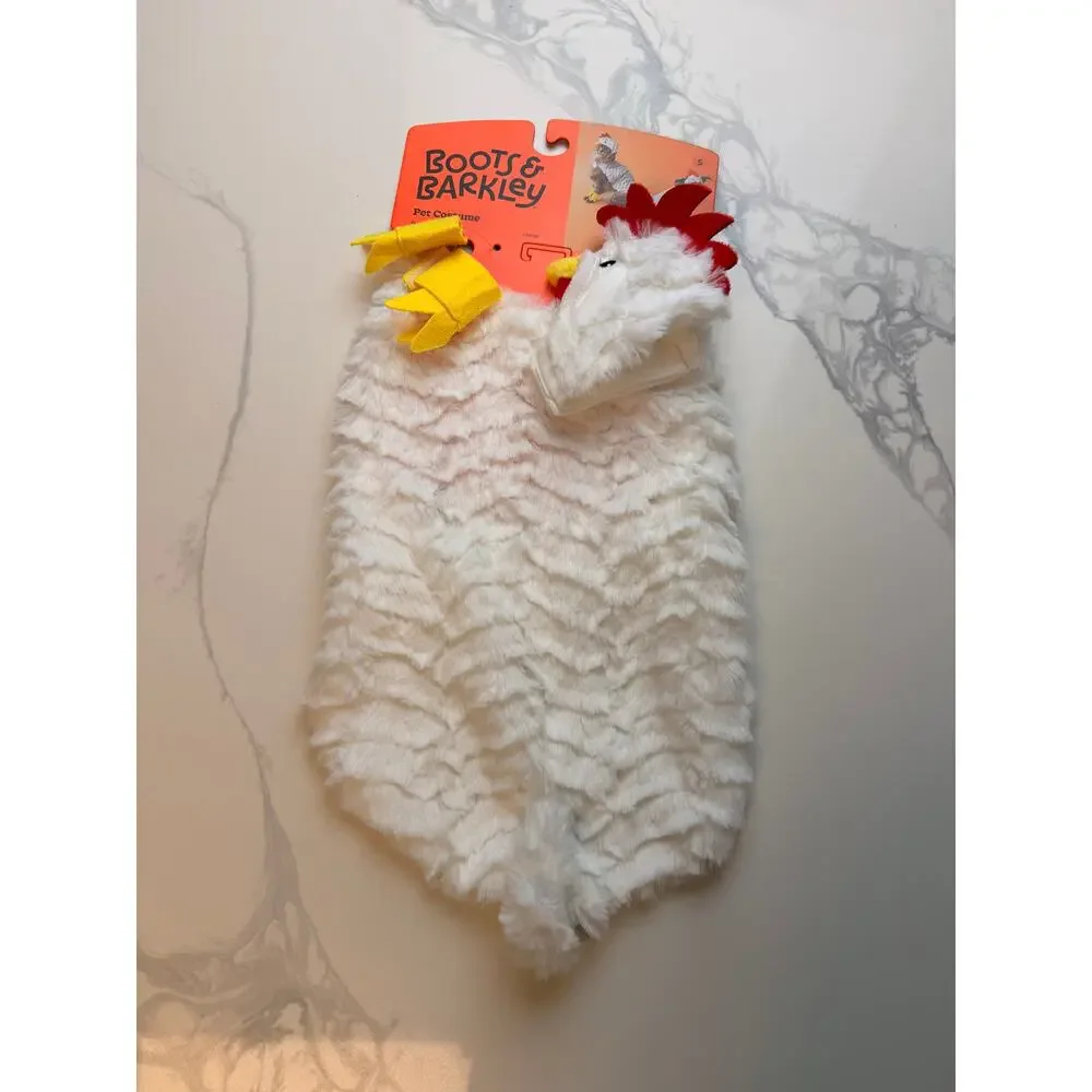 Boots & Barkley Chicken Pet Costume Small White Halloween Dog Cat NWT Complete